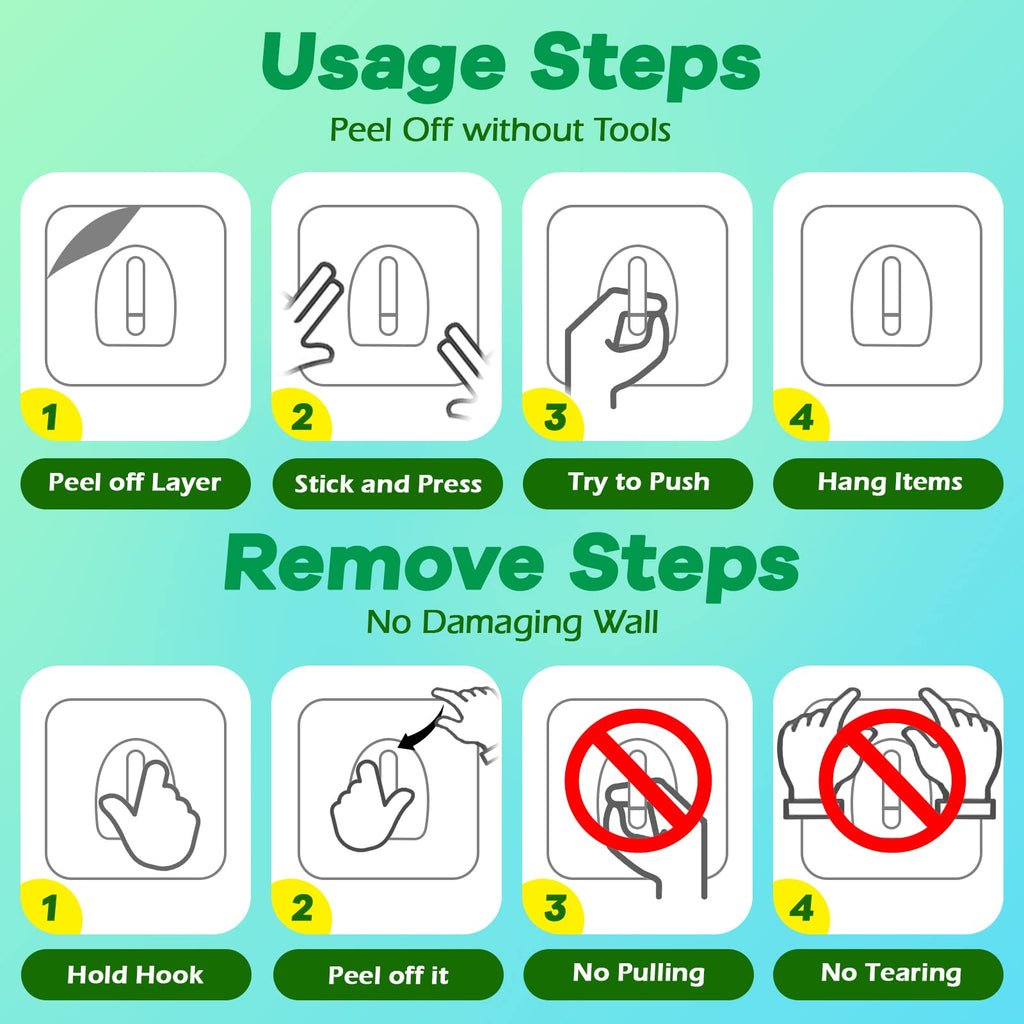 Adhesive Utility Wall Hooks